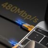 • كابل شاحن USB متعدد 15 سم، شحن سريع 65 واط 3 في 1 (Lightning, Type-C & Micro USB)